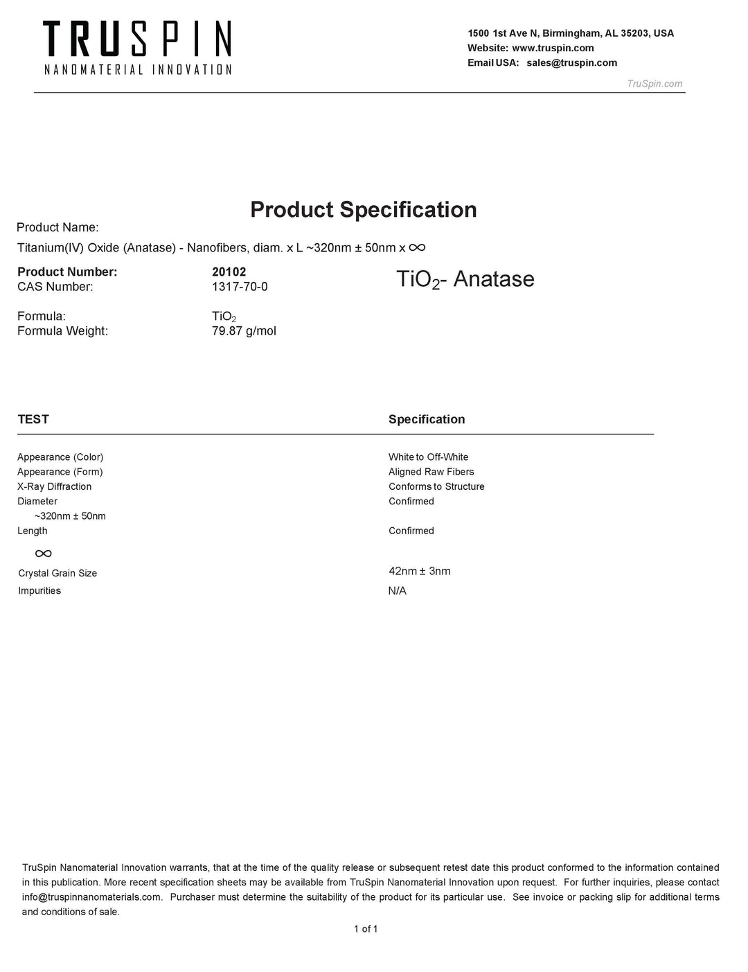 Titanium Oxide Anatase Nanofibers: Photocatalytic Titanium (IV) Oxide